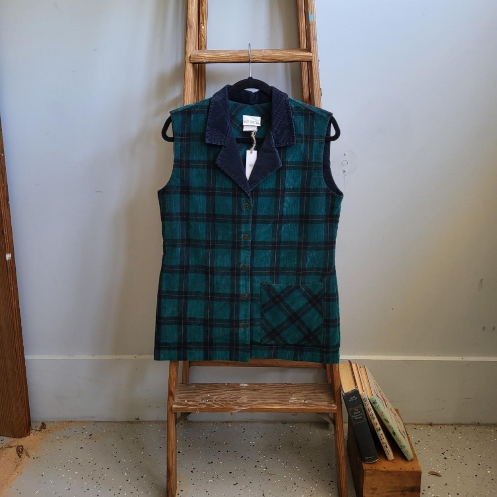 Vtg plaid corduroy top